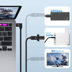 USB4 Type-C Female to Type-C Female Ear Screw Fixed Panel Extension Cable — 1.8m