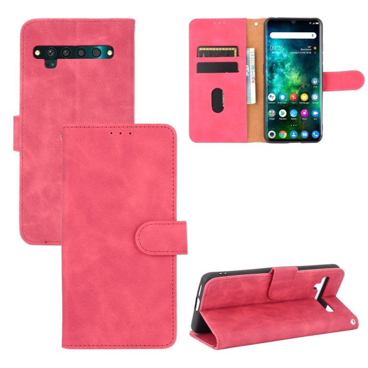 Solid Color Skin Feel Magnetic Buckle Horizontal Flip Calf Texture PU Leather Case with Holder & Card Slots & Wallet — For Kyocera DIGNO BX