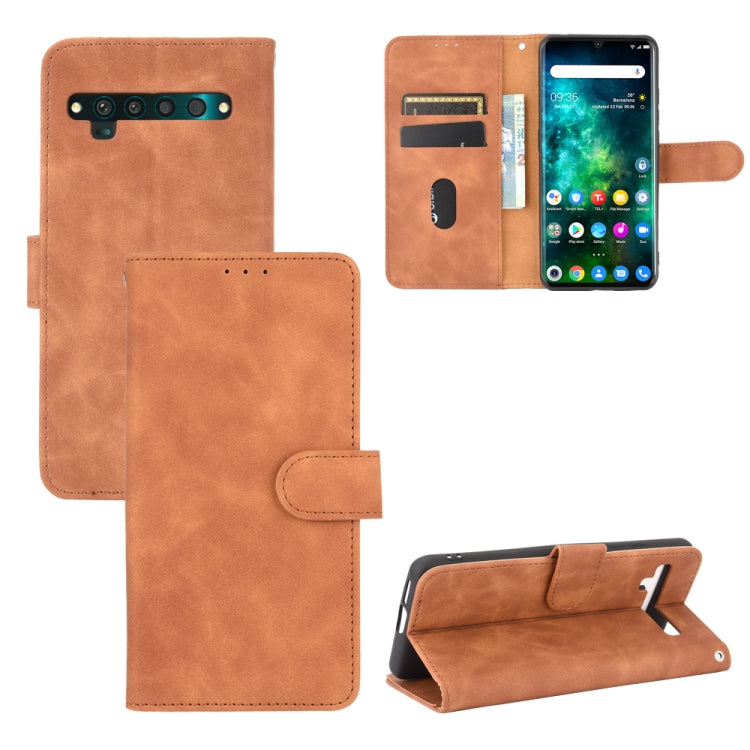 Solid Color Skin Feel Magnetic Buckle Horizontal Flip Calf Texture PU Leather Case with Holder & Card Slots & Wallet — For Kyocera Kantan Sumaho 2 (A001KC)