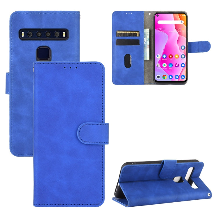 Solid Color Skin Feel Magnetic Buckle Horizontal Flip Calf Texture PU Leather Case with Holder & Card Slots & Wallet — Black