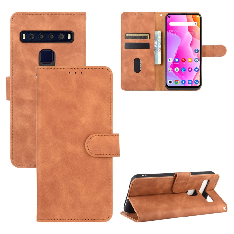 Solid Color Skin Feel Magnetic Buckle Horizontal Flip Calf Texture PU Leather Case with Holder & Card Slots & Wallet — Blue