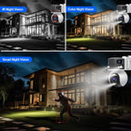 SriHome SH055 8MP HD Multi-lens 5X Optical Zoom Lens Panoramic PTZ Dome Camera