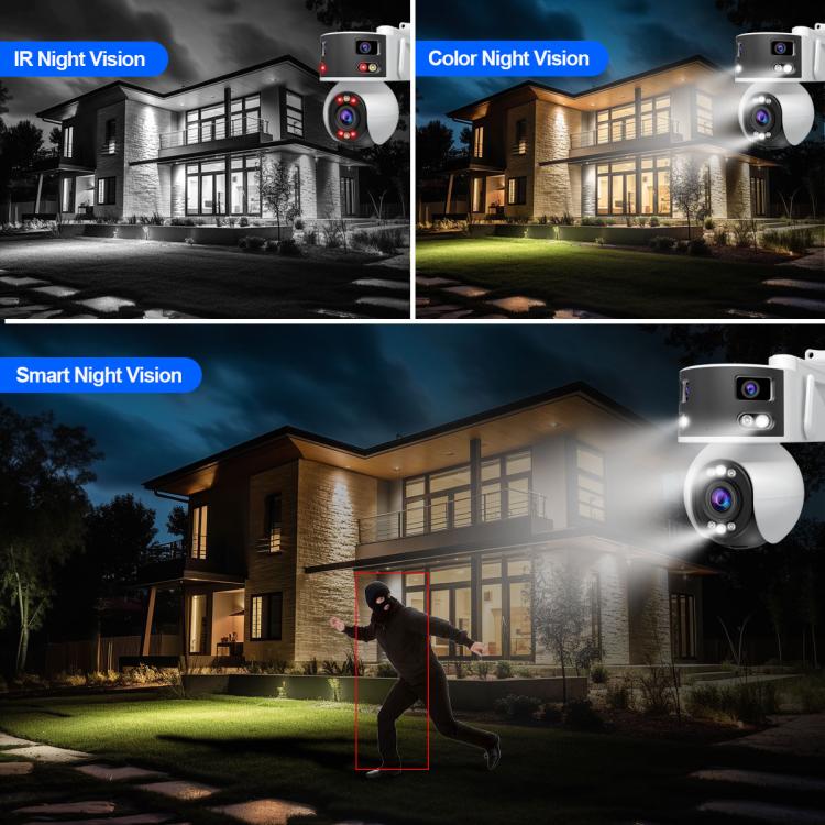 SriHome SH055B 8MP HD Multi-lens Super Wide Angle Panoramic PTZ Dome Camera
