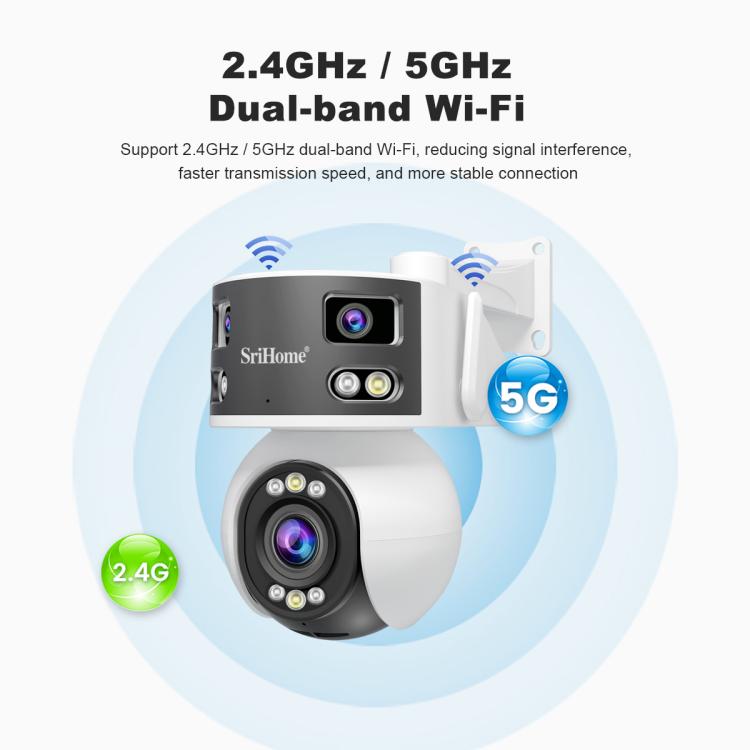 SriHome SH055B 8MP HD Multi-lens Super Wide Angle Panoramic PTZ Dome Camera
