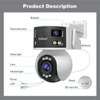 SriHome SH055B 8MP HD Multi-lens Super Wide Angle Panoramic PTZ Dome Camera