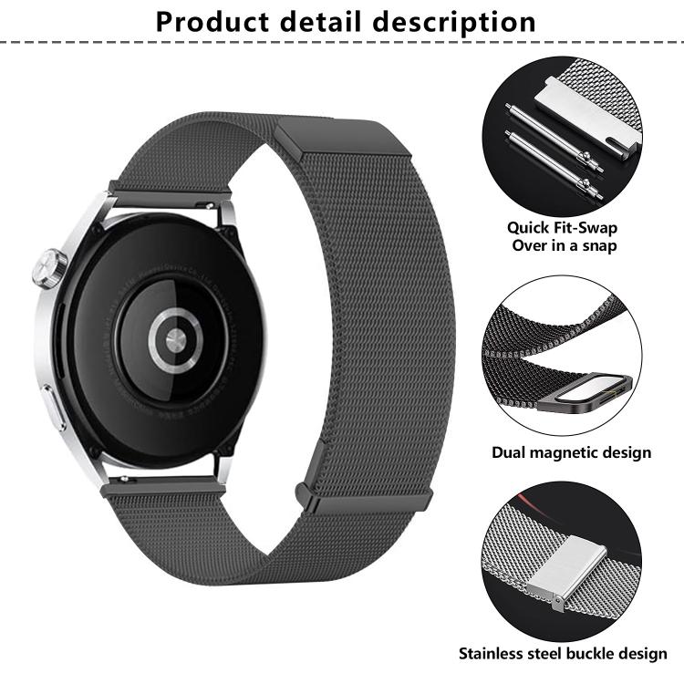 Kalebol 22mm Universal Loop Double Magnetic Buckle Milanese Strap