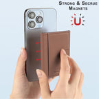 Solid Color Leather Horizontal Magnetic Wallet Card Bag Case