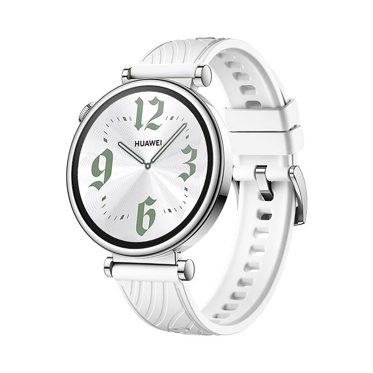 Kalebol 18mm Universal Textured Silicone Silver Buckle Strap