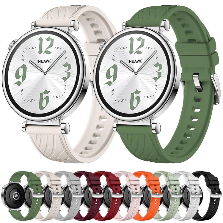 Kalebol 18mm Universal Textured Silicone Silver Buckle Strap