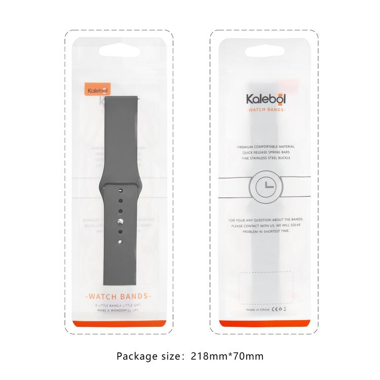 Kalebol 20mm Universal Reverse Buckle Silicone Watch Band