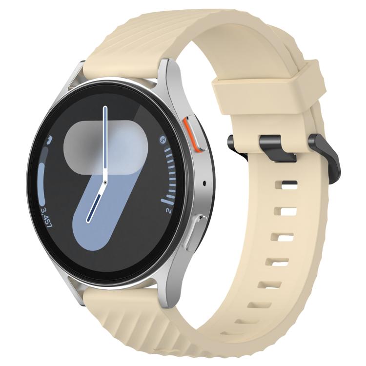 Kalebol Steel Buckle Spruce Silicone Watch Band — Cream Color