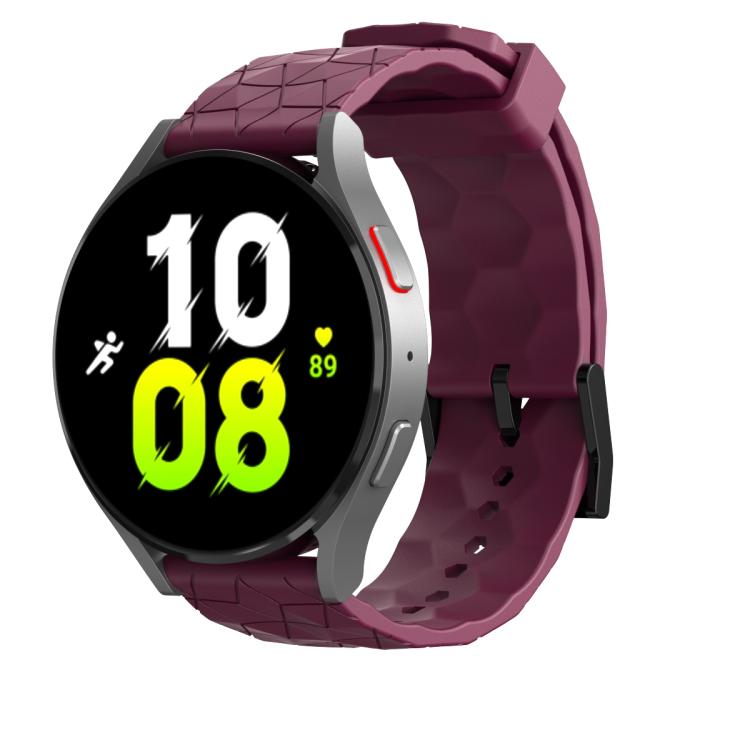 Kalebol Football Pattern Solid Color Silicone Strap — Wine Red