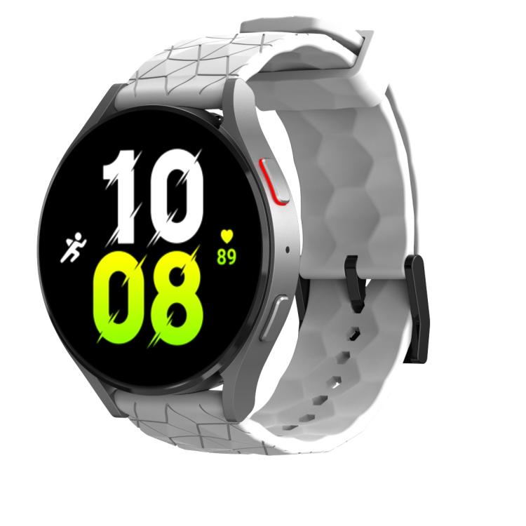 Kalebol Football Pattern Solid Color Silicone Strap — White