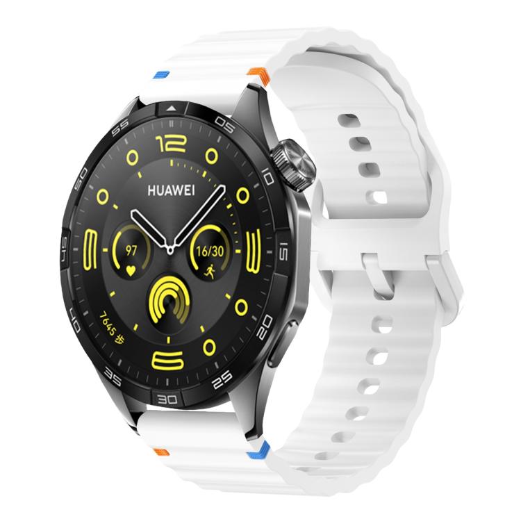 Kalebol Wave Stitch Silicone Watch Band — White