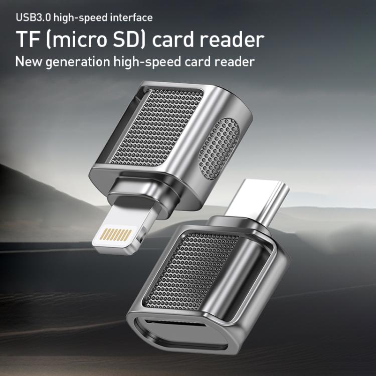 8 Pin 3.0 to TF Card High Speed Mini Card Reader — Silver