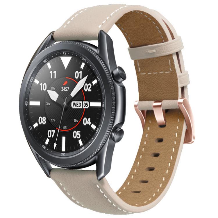 Rose Gold Buckle Leather Watch Band — Pink