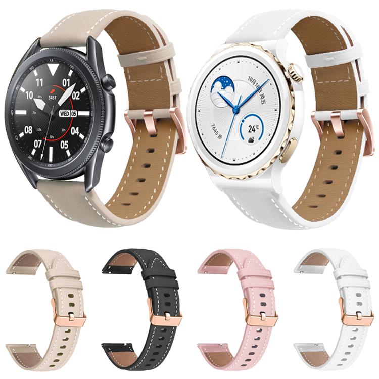 Rose Gold Buckle Leather Watch Band