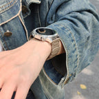 I-shaped Three-piece Leather Magnetic Watch Band