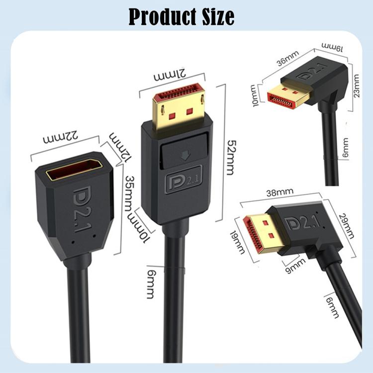 52Gbps 16K 30Hz DisplayPort Extension Adapter Cable, Length: 1.8m