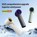 HX-F368 Smart Digital Display High Speed Handheld Fan — Dark Grey