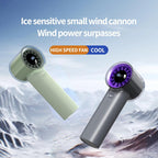 HX-F369 LED Digital Display High Speed Handheld Fan — Dark Grey