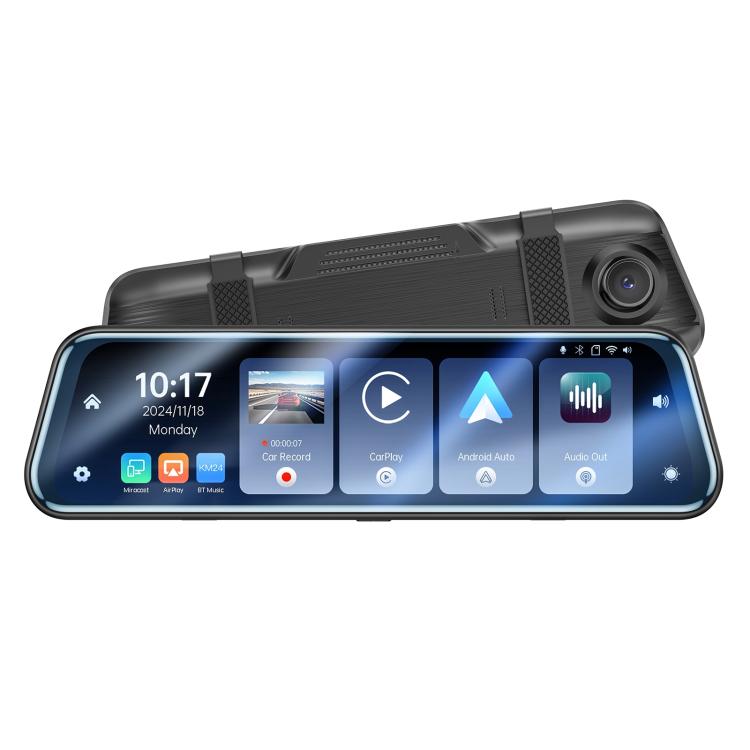 Yesido KM24 9.66 inch HD Image Reversing Assist CarPlay Streaming Rearview Mirror Dash Cam