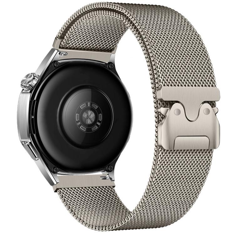 Parachute Buckle Milanese Metal Steel Mesh Watch Band — Black