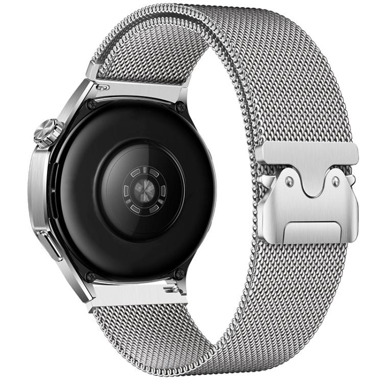 Parachute Buckle Milanese Metal Steel Mesh Watch Band — Titanium Color