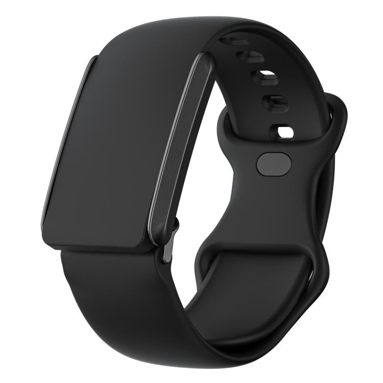 Butterfly Buckle Silicone Watch Band — Black