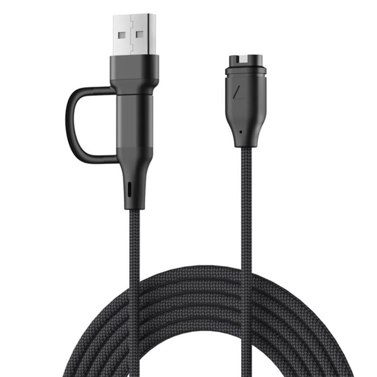 xDfind 2 in 1 Type-C and USB-A Ports Watch Charging Cable, Length: 1m