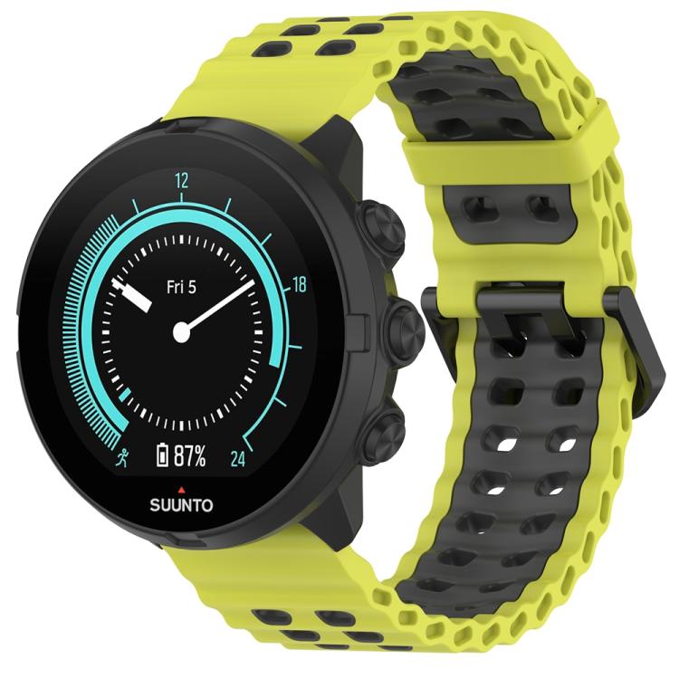 Ocean Dual Pin Buckle Silicone Watch Band — Lime Grey
