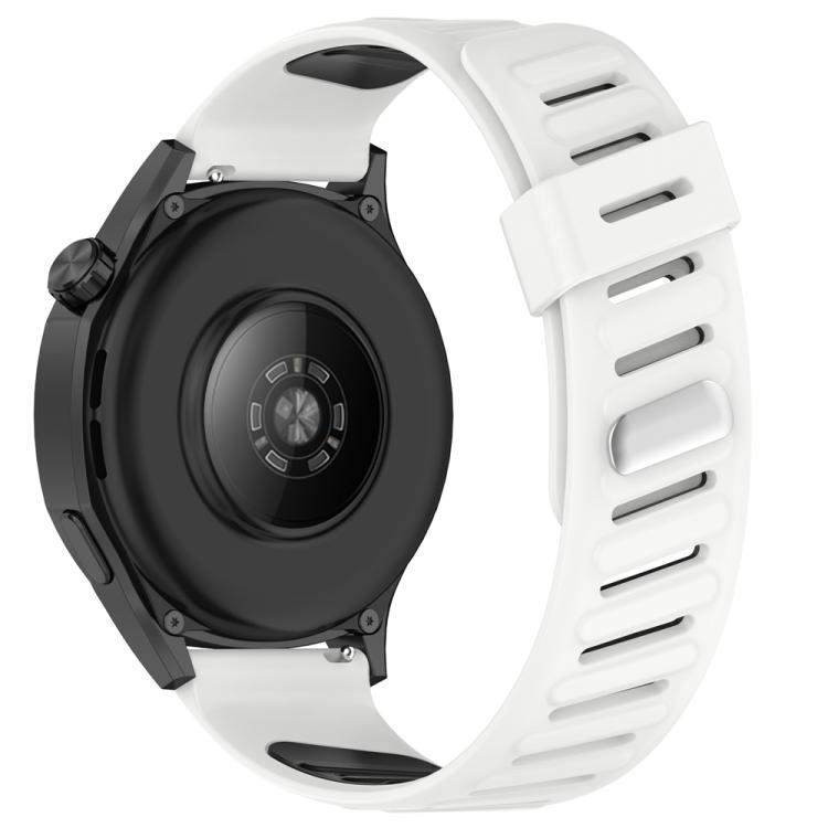 Slanted Hole Two Color Silicone Watch Band
