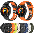 Slanted Hole Two Color Silicone Watch Band