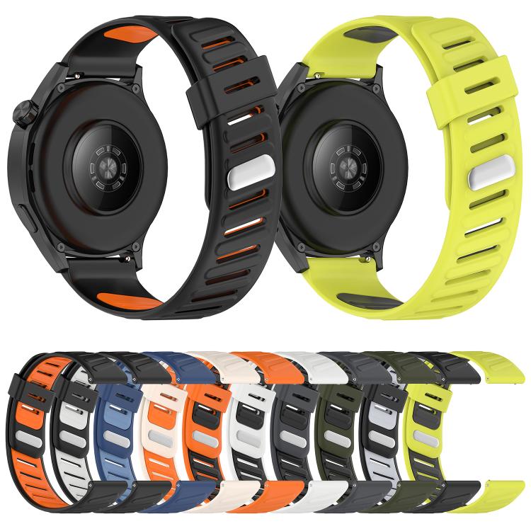 Slanted Hole Two Color Silicone Watch Band