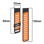 Slanted Hole Two Color Silicone Watch Band