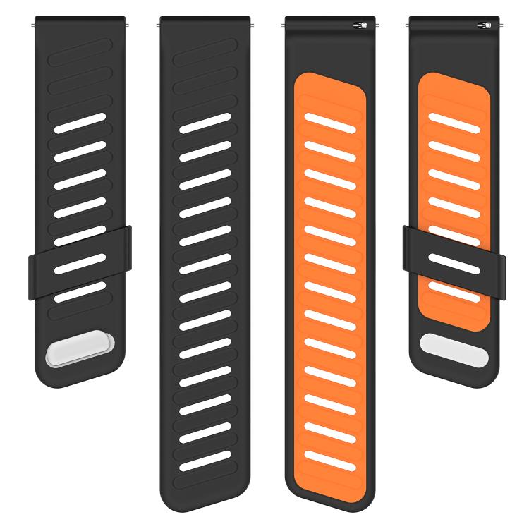 Slanted Hole Two Color Silicone Watch Band