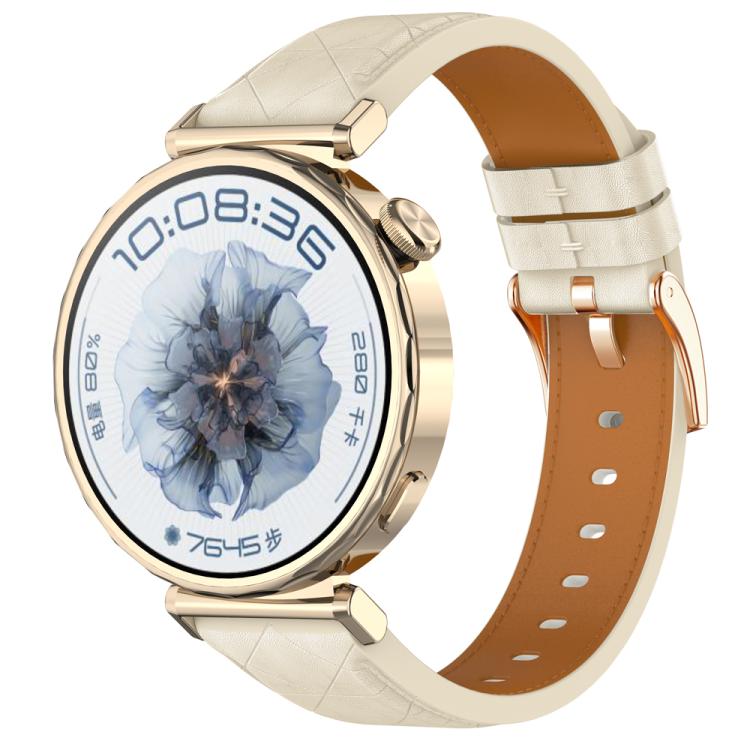 Square Leather Rose Gold Buckle Watch Band — view 11