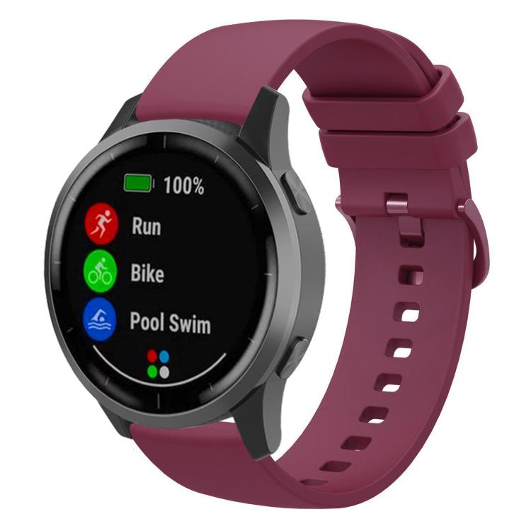 xDfind Flat Pure Color Silicone Watch Band — Wine Red