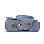 Retro Litchi Texture Leather Full Body Camera Case Bag with Strap — Coffee