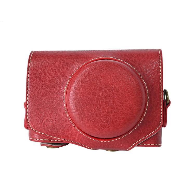 Retro Litchi Texture Leather Full Body Camera Case Bag with Strap — view 13