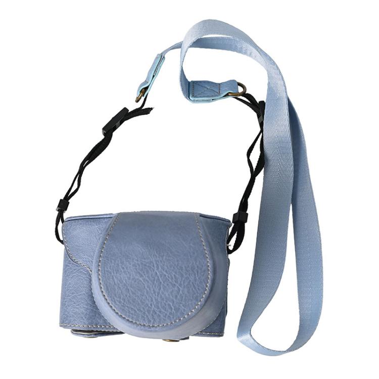 Retro Litchi Texture Leather Full Body Camera Case Bag with Strap