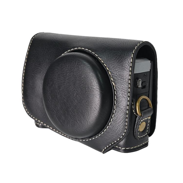 Retro Pull Up Leather Full Body Camera Case Bag with Strap — For Canon G7 X Mark III / G7X3