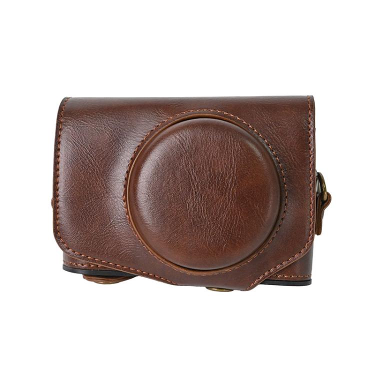 Retro Pull Up Leather Full Body Camera Case Bag with Strap — view 9