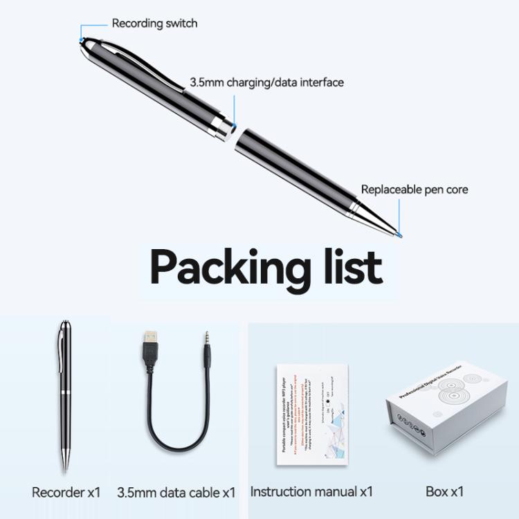 JNN Q90A Smart AI Voice Recording Pen Support APP Control