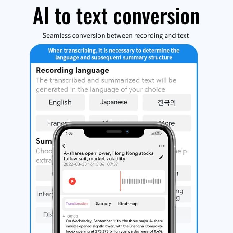 JNN M29A Portable Smart AI Magnetic Recorder Support APP Control