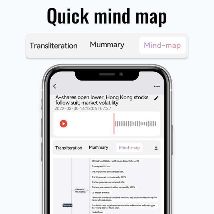 JNN A6 Portable Smart AI Magnetic Recorder Support APP Control