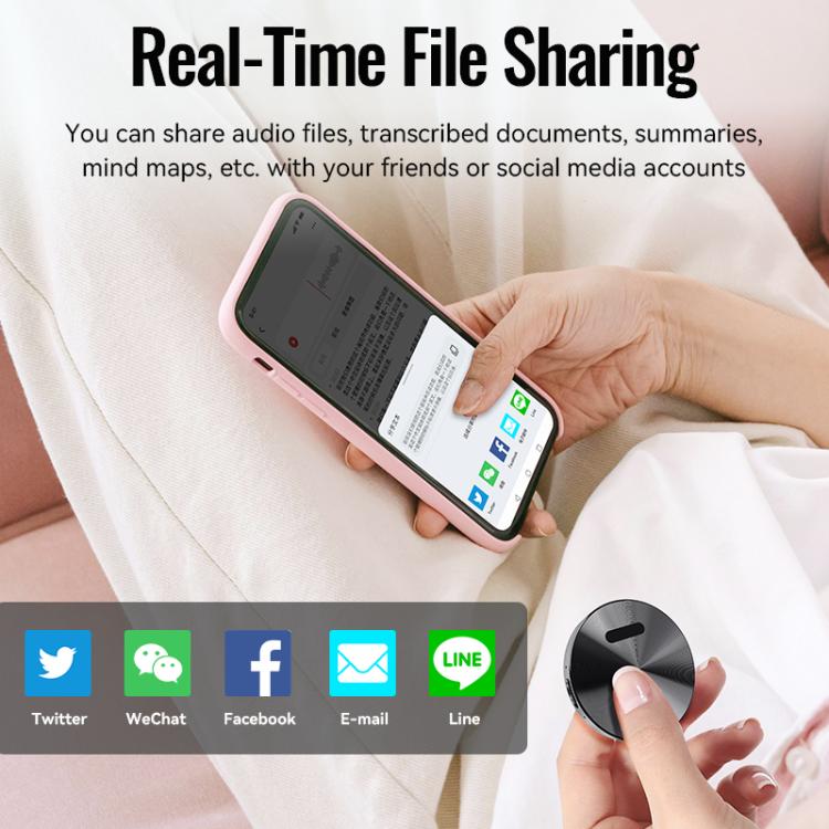 JNN A6 Portable Smart AI Magnetic Recorder Support APP Control