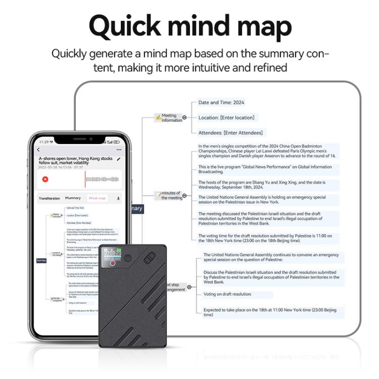 JNN A5 OLED Display Smart AI Magnetic Recorder Support APP Control