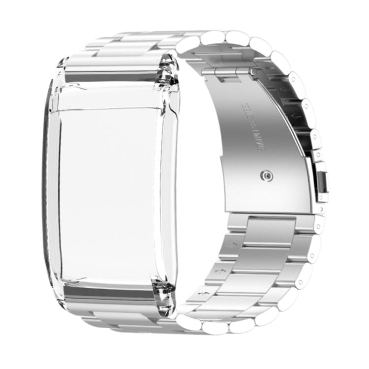 Three Beads Solid Metal Watch Band — Silver