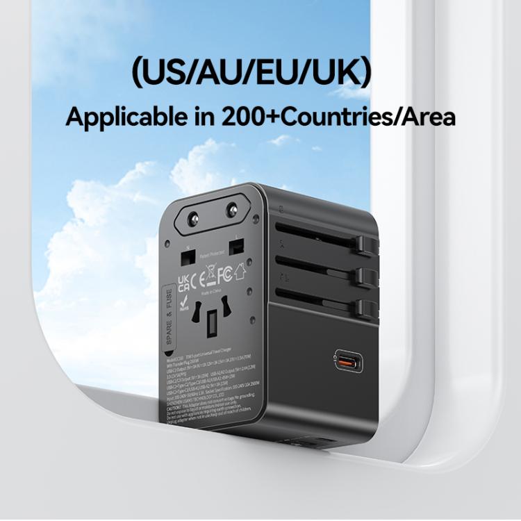 USAMS CC310 70W Three Type-C and Dual USB-A Ports Universal Travel Charger — view 7